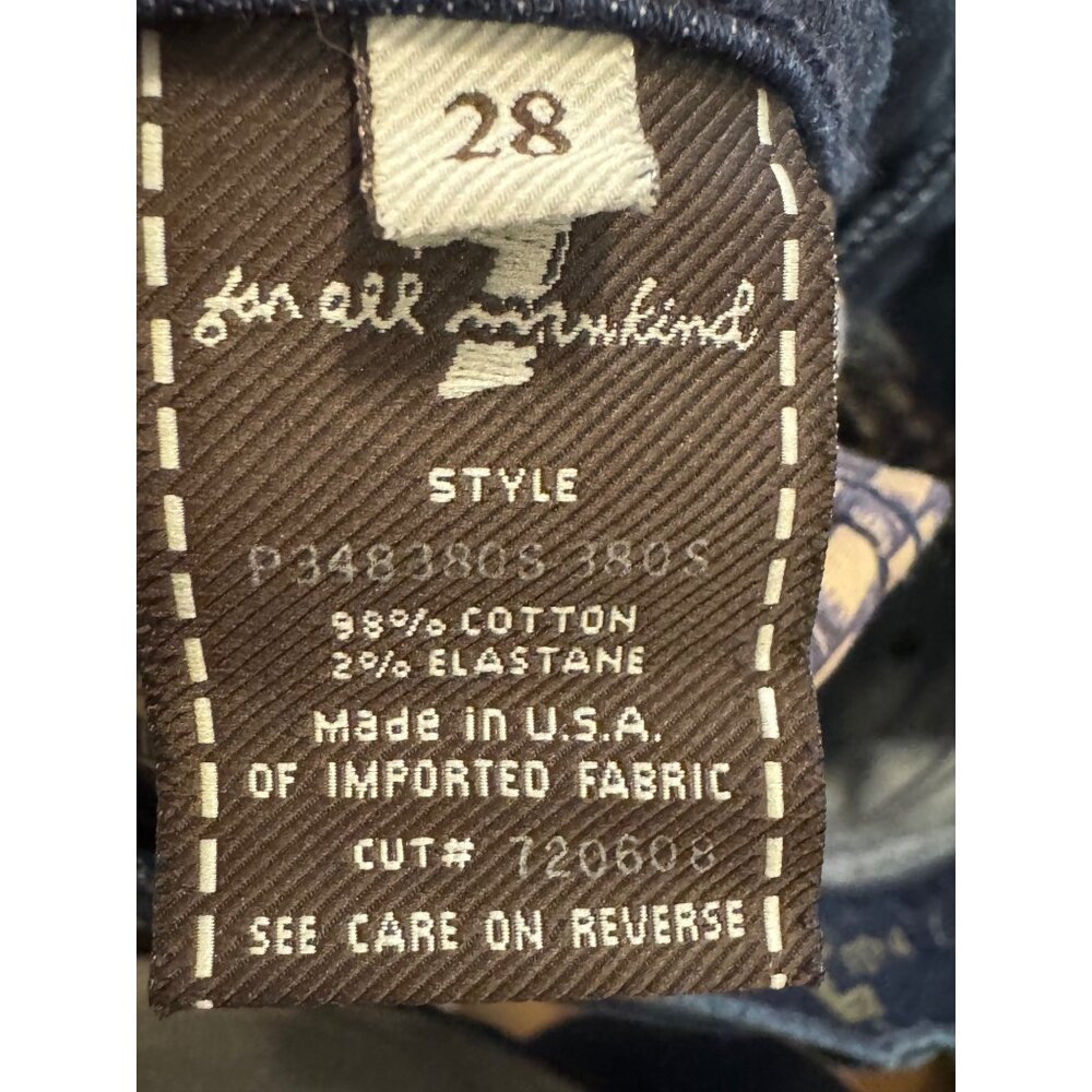7 For All Mankind Womens Crop Jeans Size 28 Dark Wash Denim USA Made - Picture 4 of 8